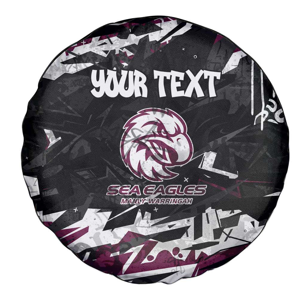 Personalized Manly Warringah Sea Eagles Spare Tire Cover Graffiti Grunge Abstract Urban Street Style Design