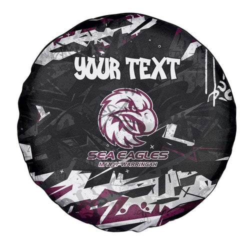 Personalized Manly Warringah Sea Eagles Spare Tire Cover Graffiti Grunge Abstract Urban Street Style Design