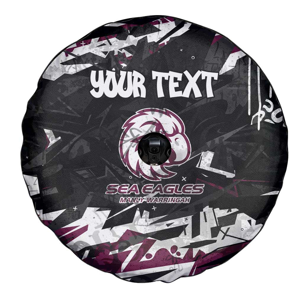 Personalized Manly Warringah Sea Eagles Spare Tire Cover Graffiti Grunge Abstract Urban Street Style Design