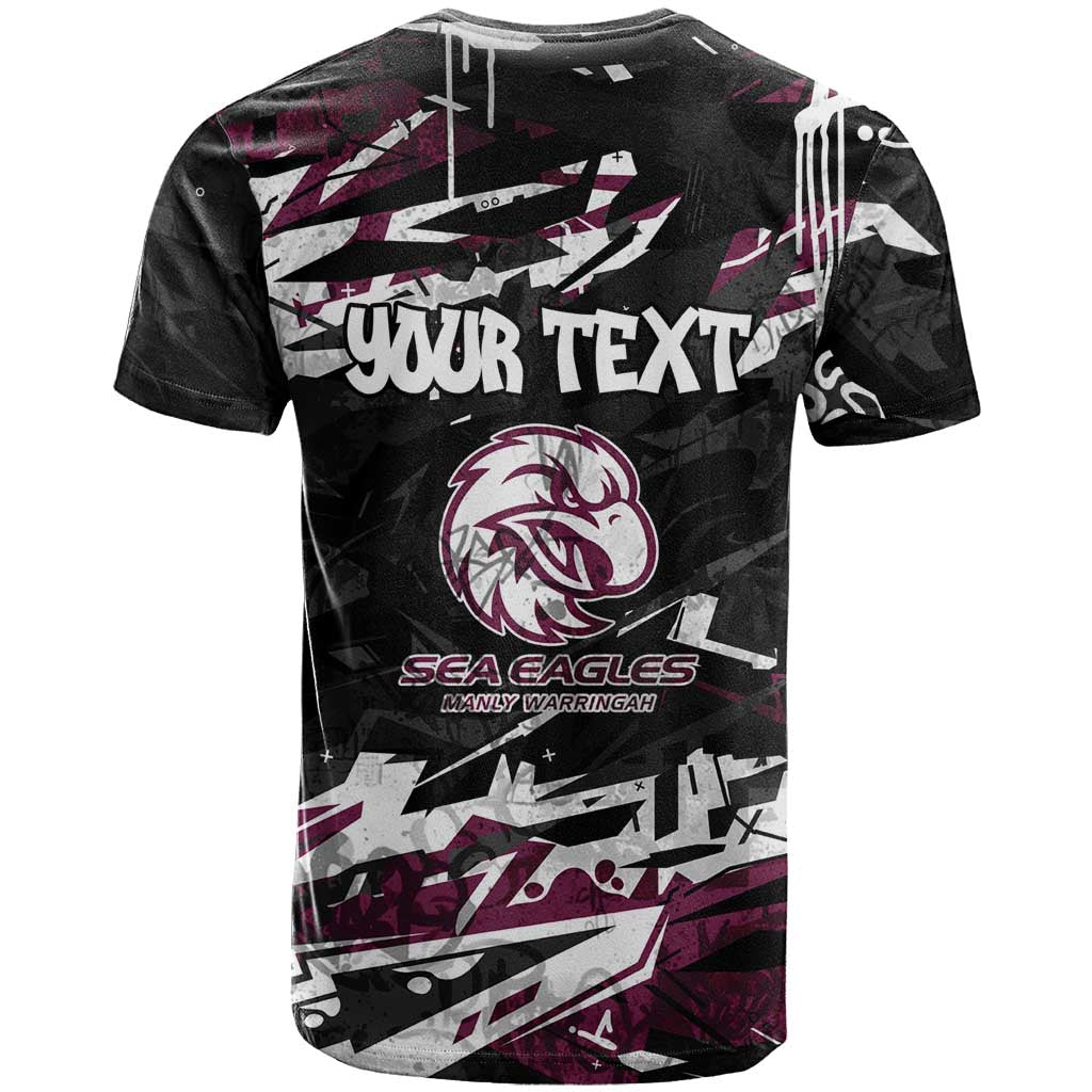 Personalized Manly Warringah Sea Eagles T Shirt Graffiti Grunge Abstract Urban Street Style Design