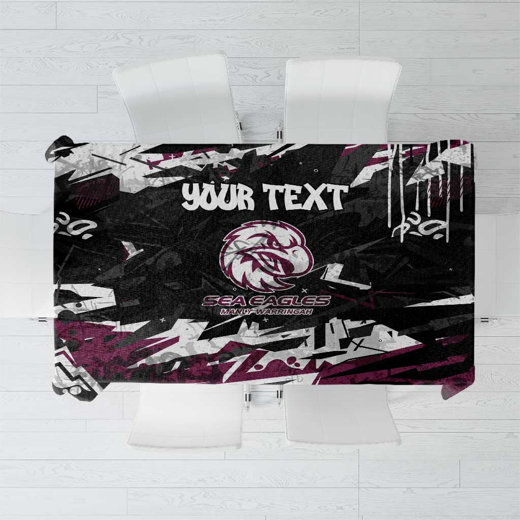 Personalized Manly Warringah Sea Eagles Tablecloth Graffiti Grunge Abstract Urban Street Style Design