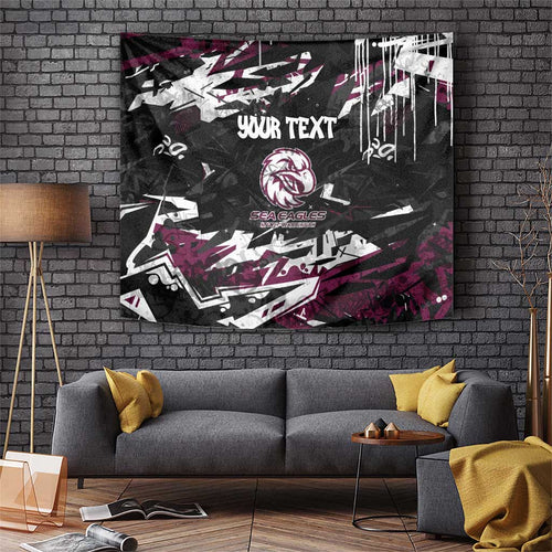 Personalized Manly Warringah Sea Eagles Tapestry Graffiti Grunge Abstract Urban Street Style Design