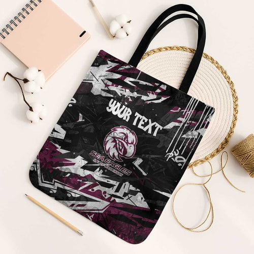 Personalized Manly Warringah Sea Eagles Tote Bag Graffiti Grunge Abstract Urban Street Style Design