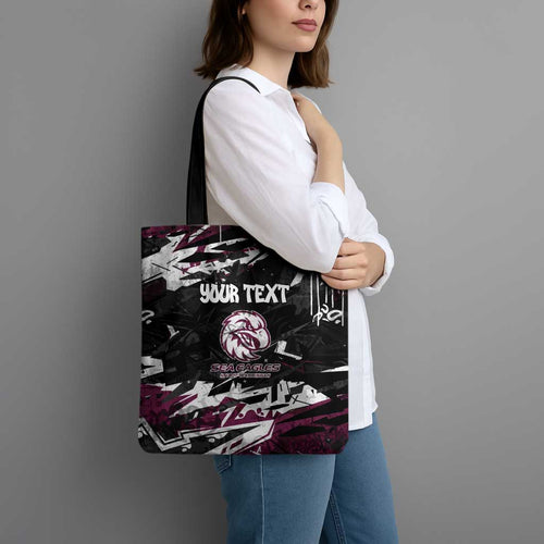 Personalized Manly Warringah Sea Eagles Tote Bag Graffiti Grunge Abstract Urban Street Style Design