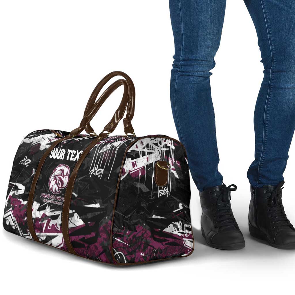 Personalized Manly Warringah Sea Eagles Travel Bag Graffiti Grunge Abstract Urban Street Style Design