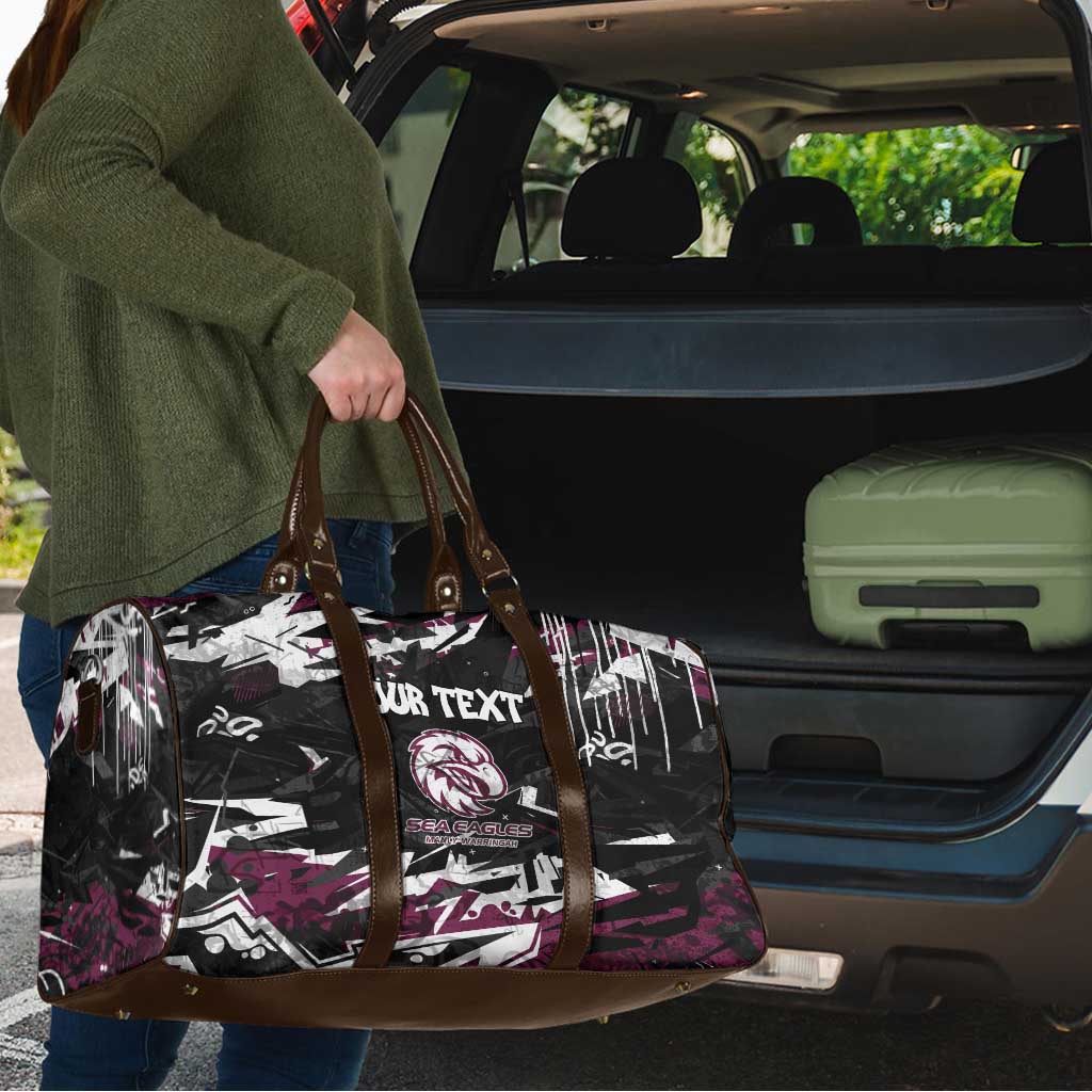 Personalized Manly Warringah Sea Eagles Travel Bag Graffiti Grunge Abstract Urban Street Style Design