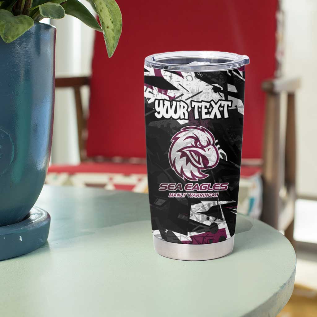 Personalized Manly Warringah Sea Eagles Tumbler Cup Graffiti Grunge Abstract Urban Street Style Design