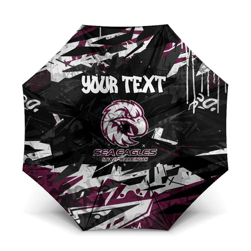 Personalized Manly Warringah Sea Eagles Umbrella Graffiti Grunge Abstract Urban Street Style Design