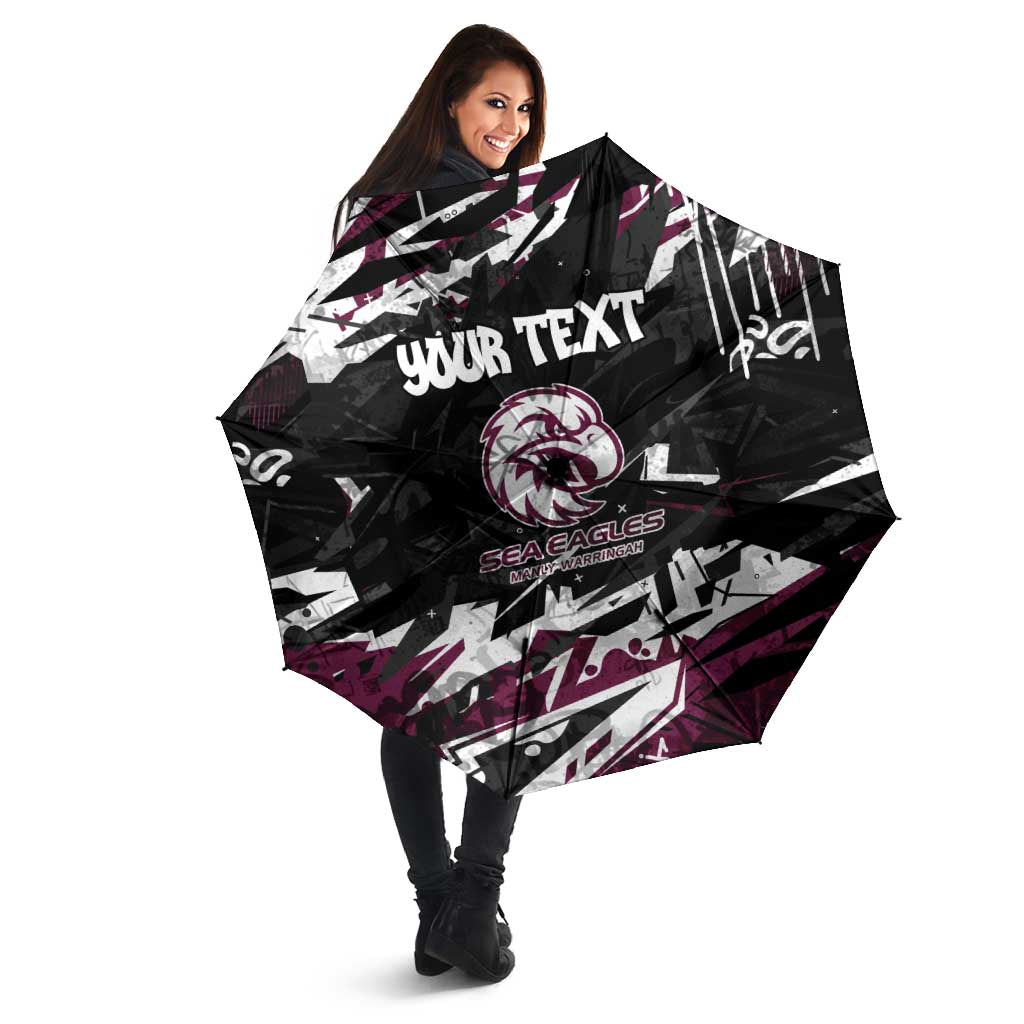 Personalized Manly Warringah Sea Eagles Umbrella Graffiti Grunge Abstract Urban Street Style Design
