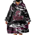 Personalized Manly Warringah Sea Eagles Wearable Blanket Hoodie Graffiti Grunge Abstract Urban Street Style Design