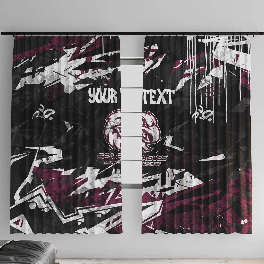 Personalized Manly Warringah Sea Eagles Window Curtain Graffiti Grunge Abstract Urban Street Style Design