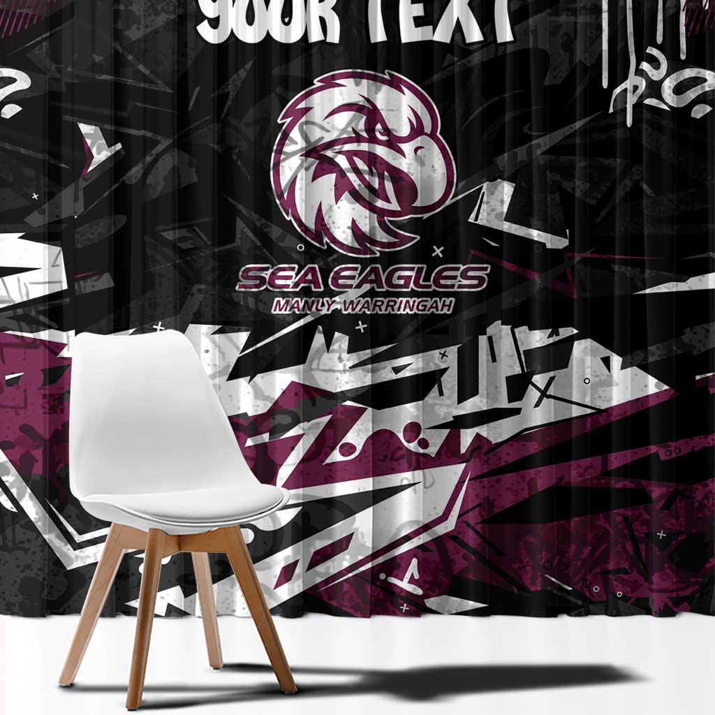 Personalized Manly Warringah Sea Eagles Window Curtain Graffiti Grunge Abstract Urban Street Style Design