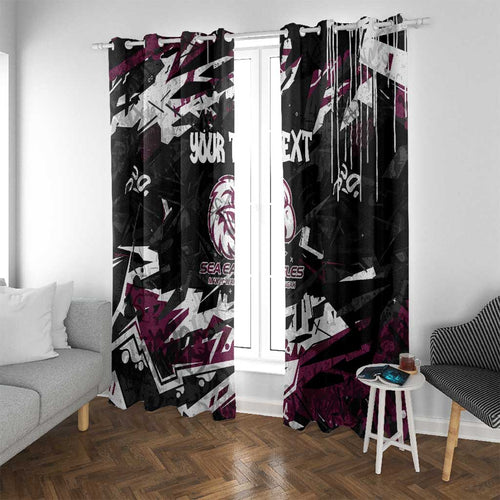 Personalized Manly Warringah Sea Eagles Window Curtain Graffiti Grunge Abstract Urban Street Style Design