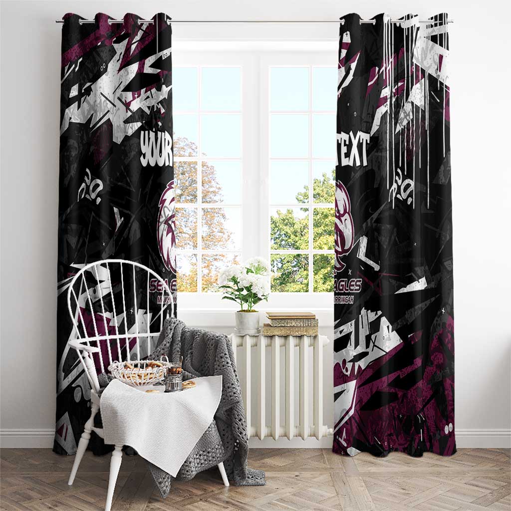 Personalized Manly Warringah Sea Eagles Window Curtain Graffiti Grunge Abstract Urban Street Style Design