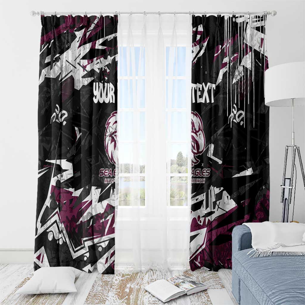 Personalized Manly Warringah Sea Eagles Window Curtain Graffiti Grunge Abstract Urban Street Style Design