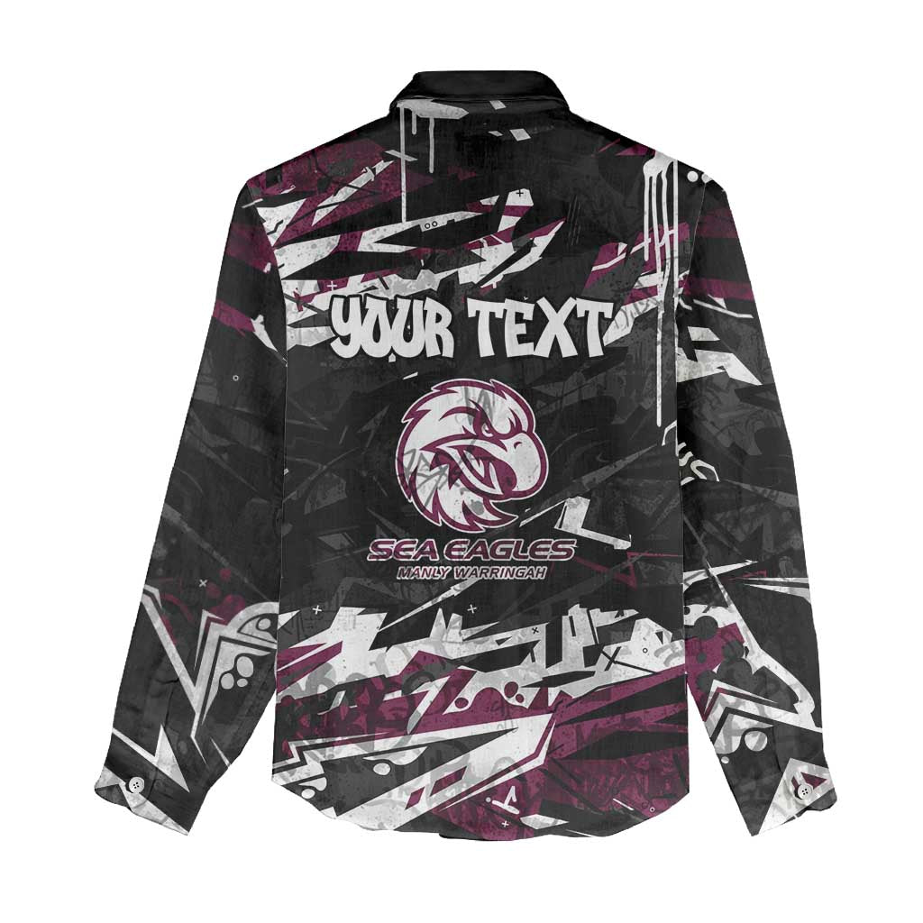Personalized Manly Warringah Sea Eagles Women Casual Shirt Graffiti Grunge Abstract Urban Street Style Design
