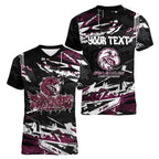 Personalized Manly Warringah Sea Eagles Women V-Neck T-Shirt Graffiti Grunge Abstract Urban Street Style Design