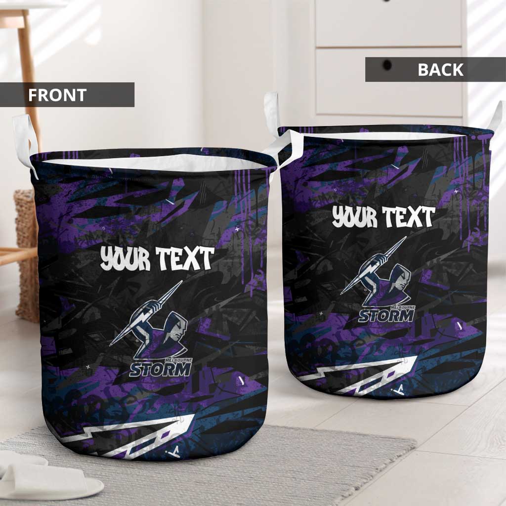 Personalized Melbourne Storm Laundry Basket Graffiti Grunge Abstract Urban Street Style Design