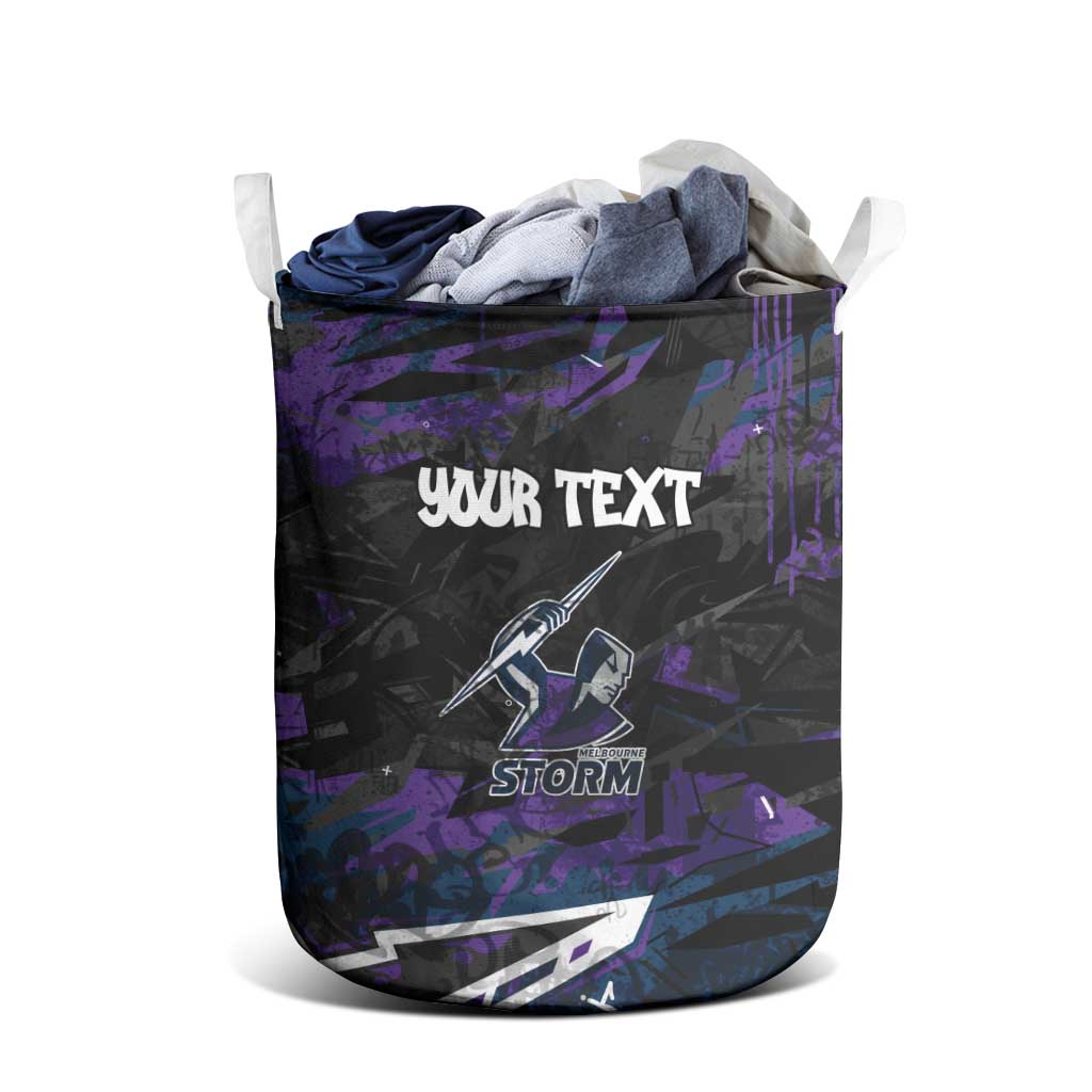 Personalized Melbourne Storm Laundry Basket Graffiti Grunge Abstract Urban Street Style Design