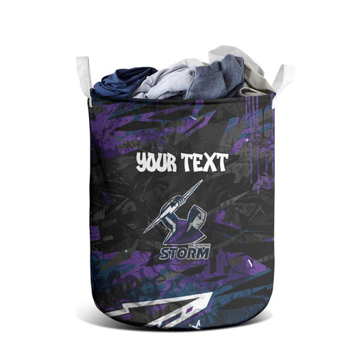 Personalized Melbourne Storm Laundry Basket Graffiti Grunge Abstract Urban Street Style Design
