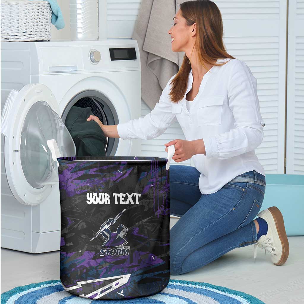 Personalized Melbourne Storm Laundry Basket Graffiti Grunge Abstract Urban Street Style Design