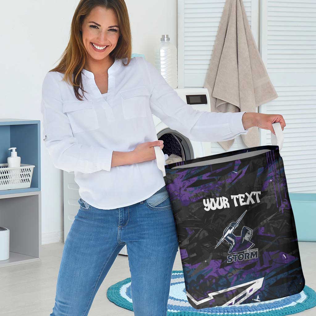 Personalized Melbourne Storm Laundry Basket Graffiti Grunge Abstract Urban Street Style Design