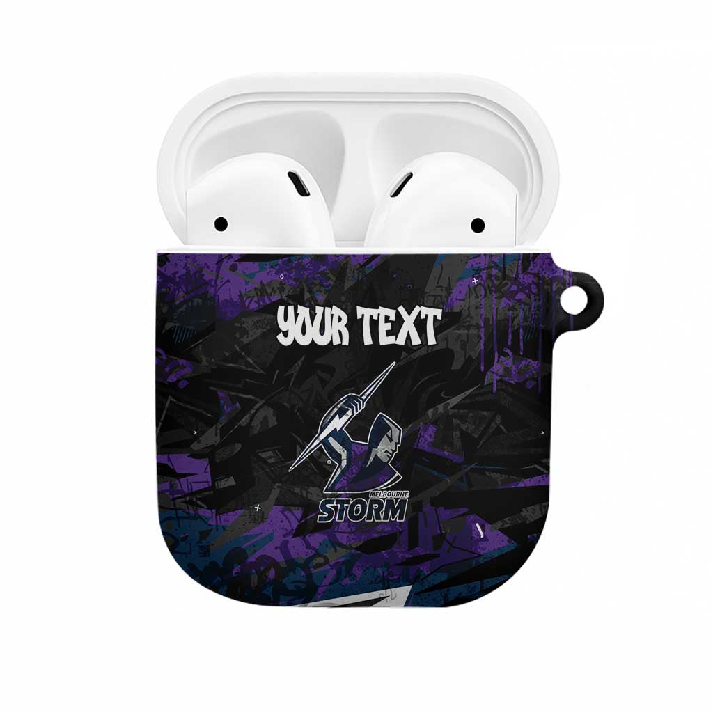 Personalized Melbourne Storm AirPods Case Graffiti Grunge Abstract Urban Street Style Design