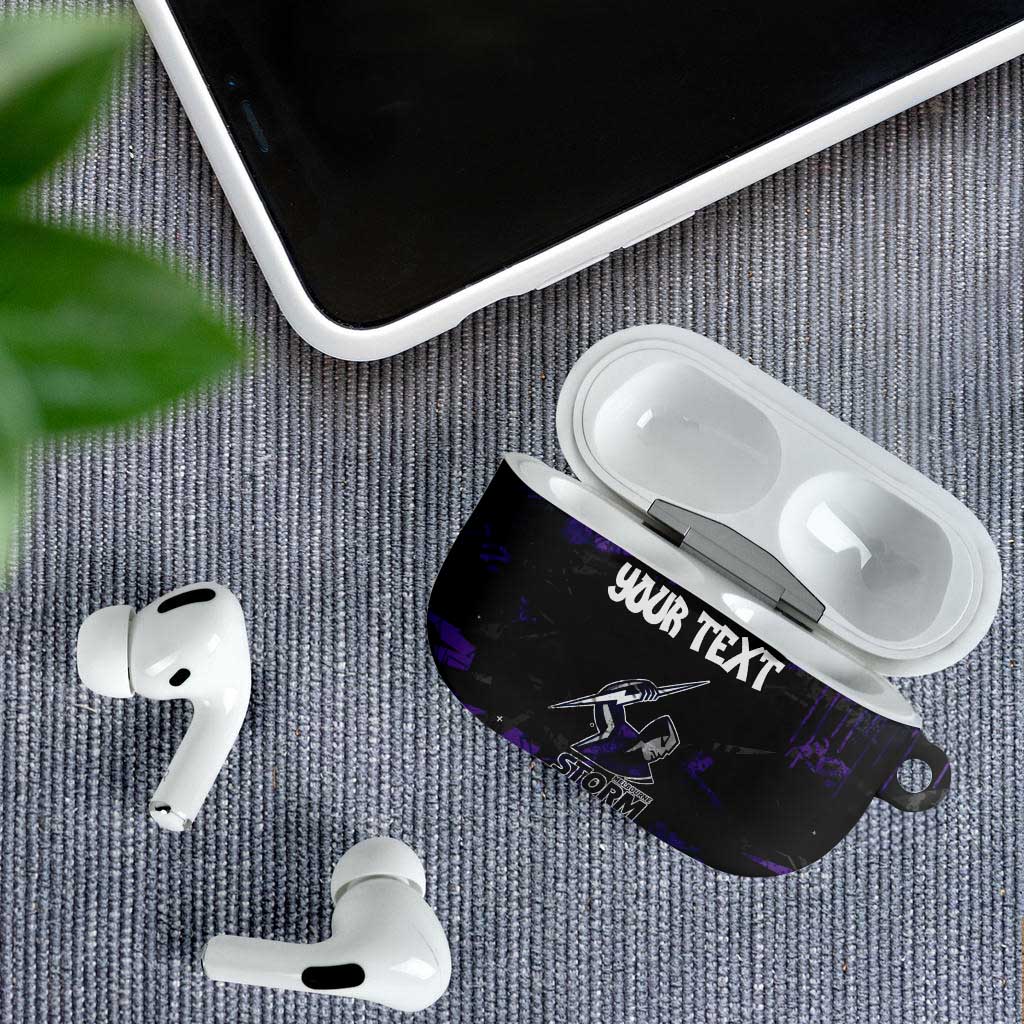 Personalized Melbourne Storm AirPods Case Graffiti Grunge Abstract Urban Street Style Design