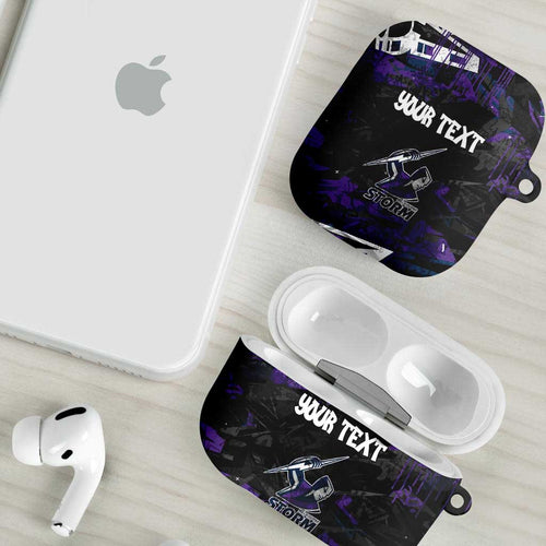 Personalized Melbourne Storm AirPods Case Graffiti Grunge Abstract Urban Street Style Design