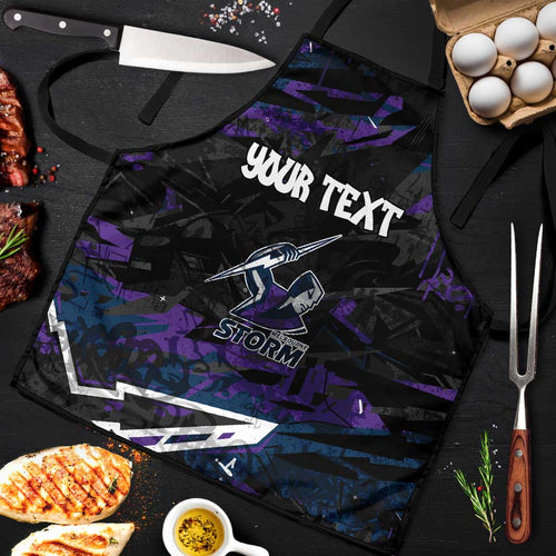 Personalized Melbourne Storm Apron Graffiti Grunge Abstract Urban Street Style Design