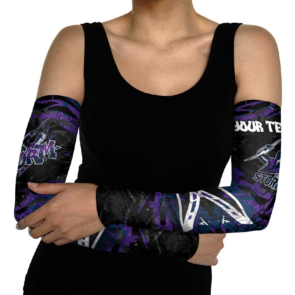 Personalized Melbourne Storm Arm Sleeves Graffiti Grunge Abstract Urban Street Style Design