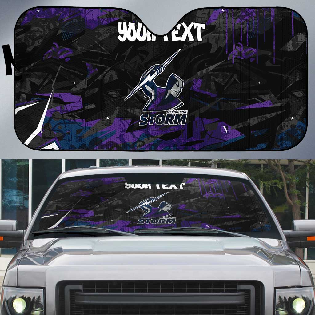 Personalized Melbourne Storm Auto Sun Shade Graffiti Grunge Abstract Urban Street Style Design
