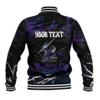 Personalized Melbourne Storm Baseball Jacket Graffiti Grunge Abstract Urban Street Style Design