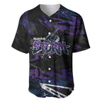 Personalized Melbourne Storm Baseball Jersey Graffiti Grunge Abstract Urban Street Style Design