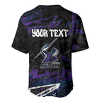 Personalized Melbourne Storm Baseball Jersey Graffiti Grunge Abstract Urban Street Style Design