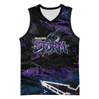 Personalized Melbourne Storm Basketball Jersey Graffiti Grunge Abstract Urban Street Style Design