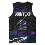 Personalized Melbourne Storm Basketball Jersey Graffiti Grunge Abstract Urban Street Style Design