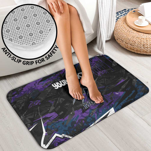 Personalized Melbourne Storm Bathroom Set Graffiti Grunge Abstract Urban Street Style Design