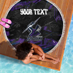 Personalized Melbourne Storm Beach Blanket Graffiti Grunge Abstract Urban Street Style Design
