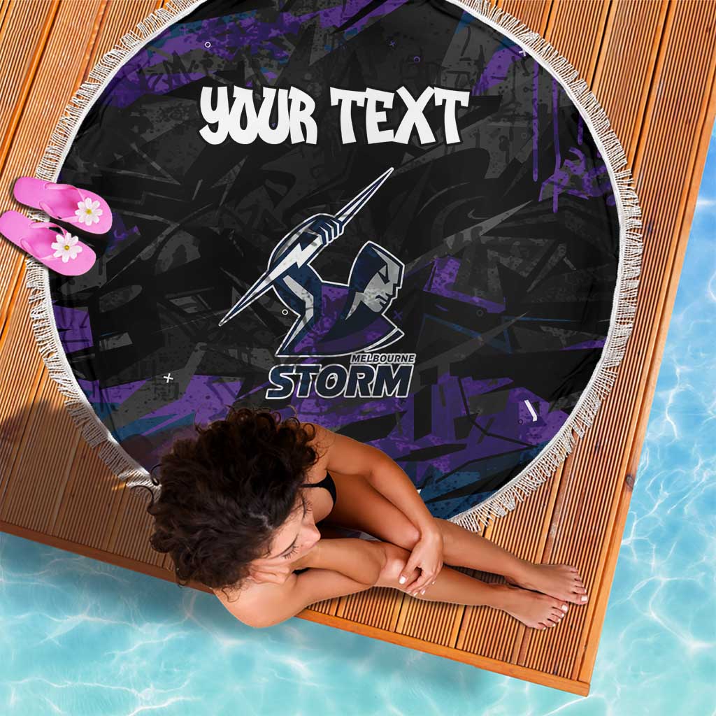 Personalized Melbourne Storm Beach Blanket Graffiti Grunge Abstract Urban Street Style Design
