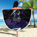 Personalized Melbourne Storm Beach Blanket Graffiti Grunge Abstract Urban Street Style Design