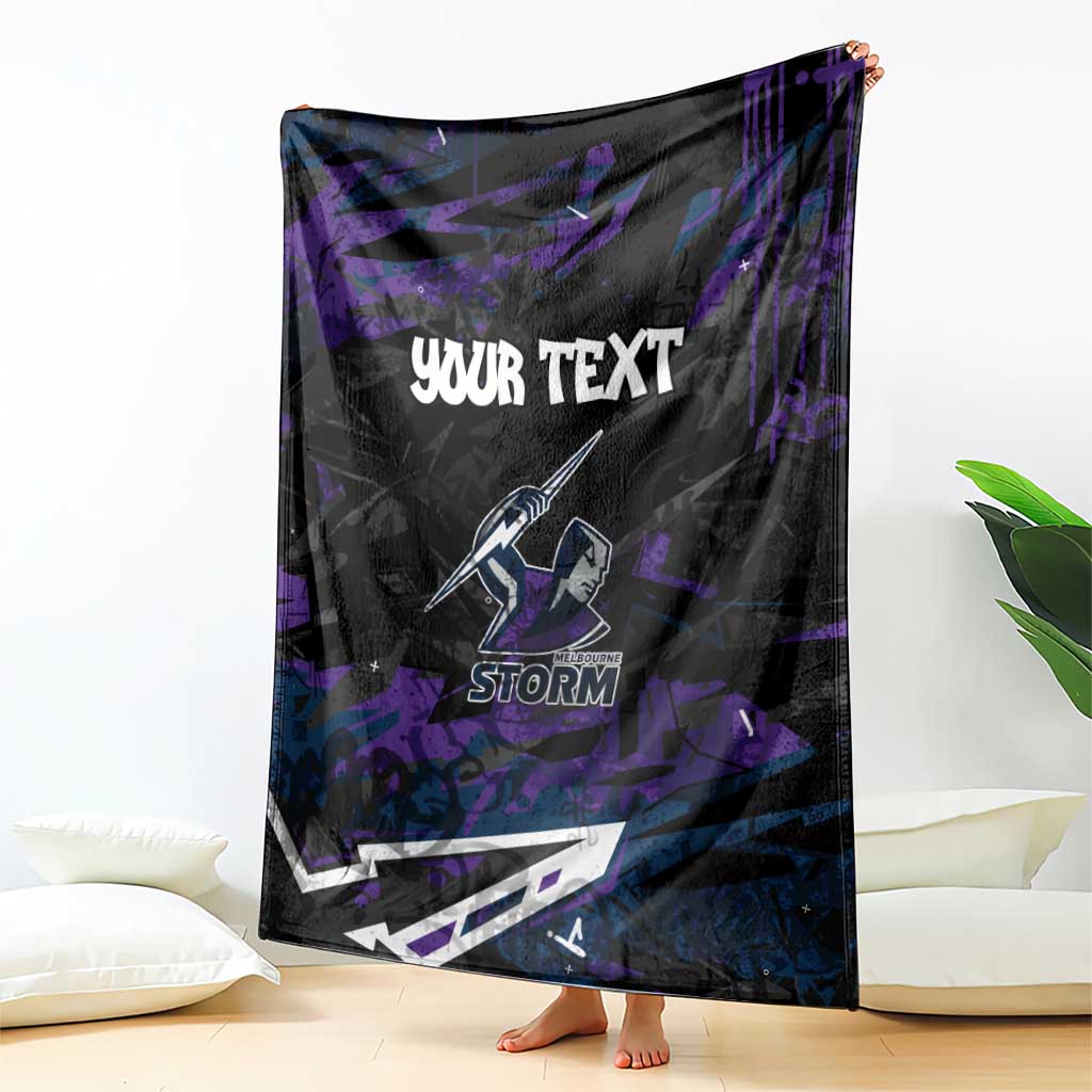 Personalized Melbourne Storm Blanket Graffiti Grunge Abstract Urban Street Style Design