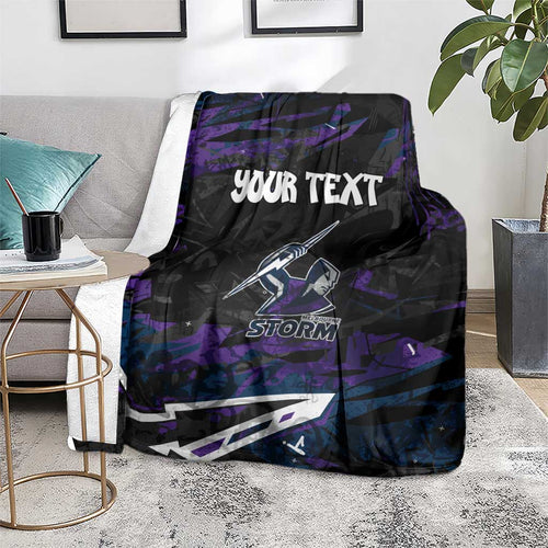 Personalized Melbourne Storm Blanket Graffiti Grunge Abstract Urban Street Style Design