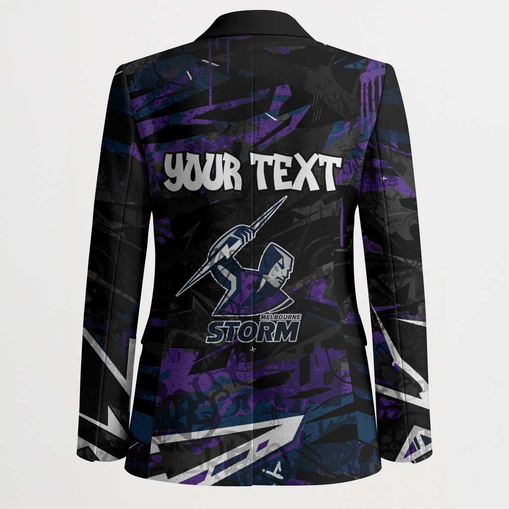 Personalized Melbourne Storm Blazer Graffiti Grunge Abstract Urban Street Style Design