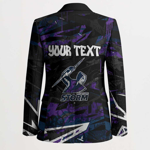 Personalized Melbourne Storm Blazer Graffiti Grunge Abstract Urban Street Style Design