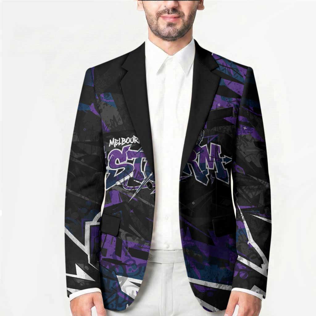 Personalized Melbourne Storm Blazer Graffiti Grunge Abstract Urban Street Style Design