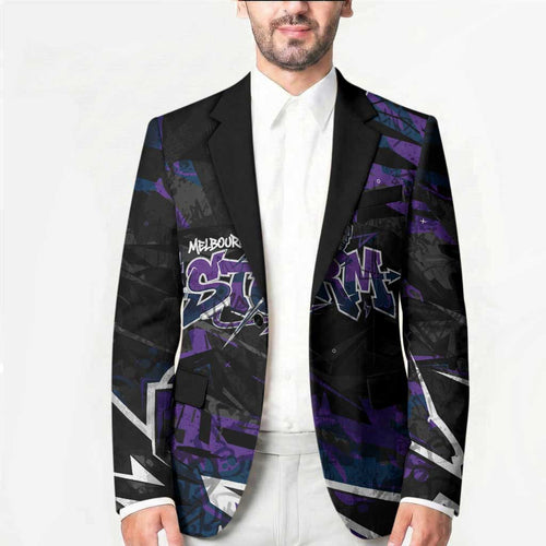 Personalized Melbourne Storm Blazer Graffiti Grunge Abstract Urban Street Style Design