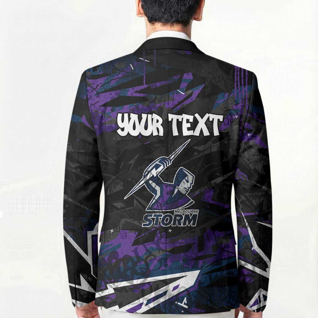 Personalized Melbourne Storm Blazer Graffiti Grunge Abstract Urban Street Style Design