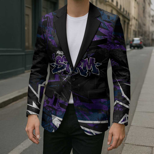 Personalized Melbourne Storm Blazer Graffiti Grunge Abstract Urban Street Style Design