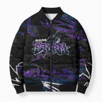 Personalized Melbourne Storm Bomber Puffer Jacket Graffiti Grunge Abstract Urban Street Style Design